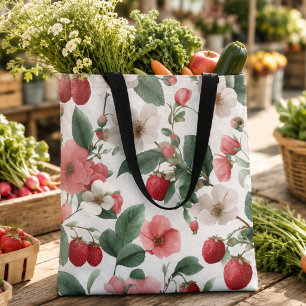 Geschenk für sie Cottagecore Erdbeere floral Tasche