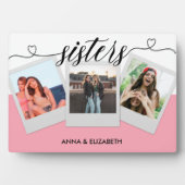 Geschenk für Sister Custom Foto Collage Pink Niedl Fotoplatte (Vorderseite)