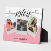 Geschenk für Sister Custom Foto Collage Pink Niedl Fotoplatte (Seite)