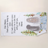 Geschenk für Sister mit benutzerdefinierter Meldun Strandtuch (Vorderseite)