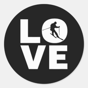 Geschenk für Skifahrer die Skifahren lieben Runder Aufkleber