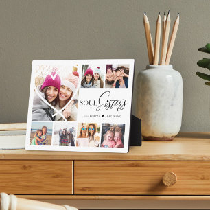 Geschenk für Soul-Schwestern 7 Foto Collage Heart  Fotoplatte