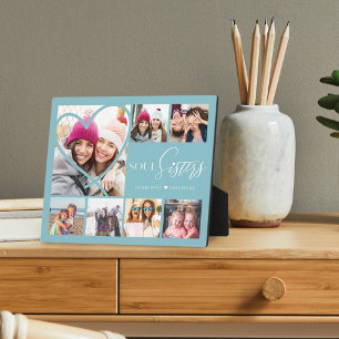 Geschenk für Soul-Schwestern 7 Foto Collage Heart  Fotoplatte