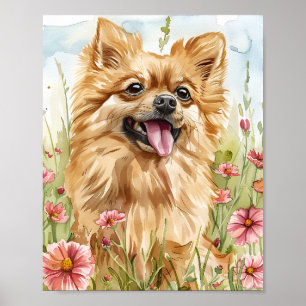 Geschenk für Spitz Besitzer Niedlicher Hunde Wand Poster