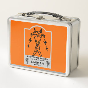 Geschenk für Stromleitungsmonteure Metall Brotdose