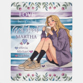 Geschenk für Tante Custom Niece und Nephews Namen Fleecedecke (Vorderseite)