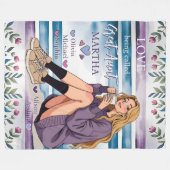 Geschenk für Tante Custom Niece und Nephews Namen Fleecedecke (Vorderseite (Horizontal))