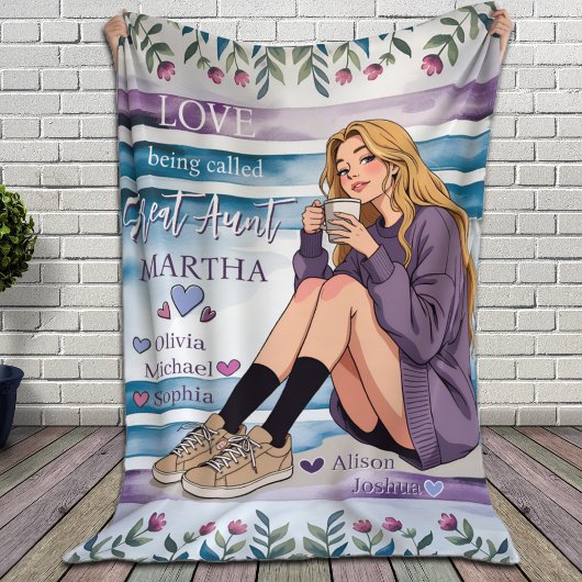 Geschenk für Tante Custom Niece und Nephews Namen Fleecedecke