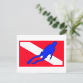 Geschenk für Taucherfahnen Postkarte (Stehend Vorderseite)