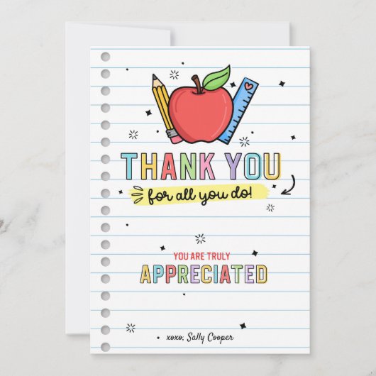 Geschenk für Teacher Coffee Geschenkkartenhalter V Einladung (Vorderseite)