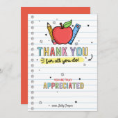 Geschenk für Teacher Coffee Geschenkkartenhalter V Einladung (Vorne/Hinten)