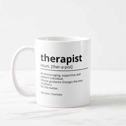 Geschenk für Therapeut - Tasse der Therapeutendefi (Links)