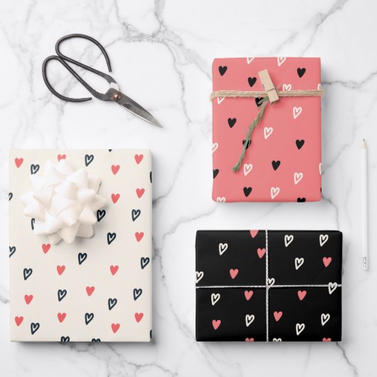Geschenk für Tiny Hearts Muster Geschenkpapier Set (Vorderseite)