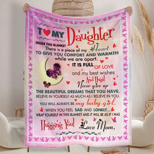Geschenk für Tochter, für Geburtstag Fleece-Blanke Fleecedecke