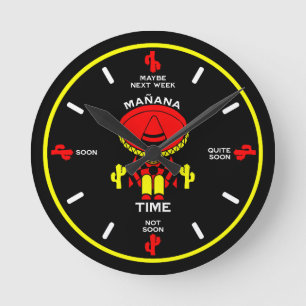 Geschenk für Trödler und faule Personen Runde Wanduhr