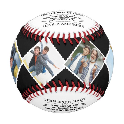 Geschenk für unseren Sohn Grandson mit 4 Fotos Baseball (Vorderseite)