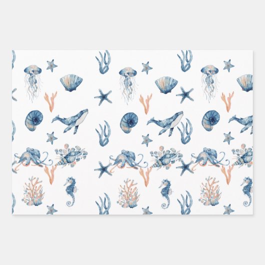 Geschenk für unterseeische Wasserfarben Geschenkpapier Set (Vorderseite)