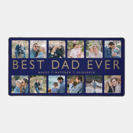 Geschenk für Vater | Beste Vater-FotoCollage für j Schreibtischunterlage (Vorderseite)