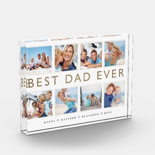 Geschenk für Vater | Bester Vater je FotoCollage Fotoblock (Links)