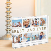 Geschenk für Vater | Bester Vater je FotoCollage Fotoblock