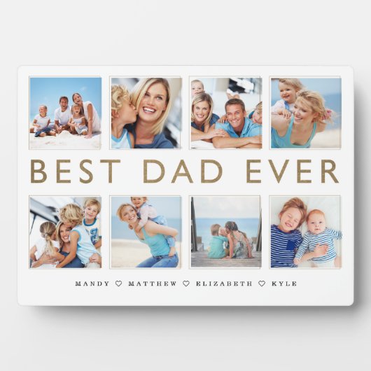 Geschenk für Vater | Bester Vater je FotoCollage Fotoplatte (Vorderseite)
