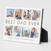 Geschenk für Vater | Bester Vater je FotoCollage Fotoplatte (Seite)