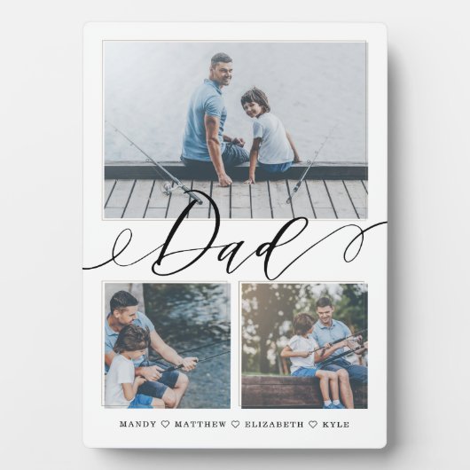 Geschenk für Vater | Erinnerungen 3 FotoCollage Fotoplatte (Vorderseite)