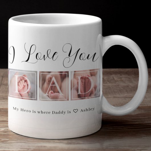 Geschenk für Vater-FotoCollage Kaffeetasse