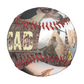 Geschenk für Vater-Holzeffekt #1 Vater Baseball (Rückseite)