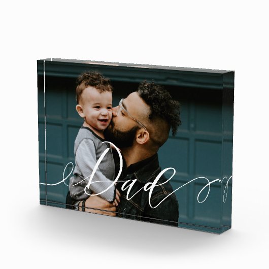 Geschenk für Vater | Klassische Skriptkalligrafie Fotoblock (Rechts)