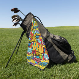 Geschenk für VATER mit eigener Marke - Comic Super Golfhandtuch
