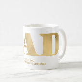 Geschenk für Vater mit Kindernamen Gold Kaffeetasse (VorderseiteRechts)