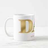 Geschenk für Vater mit Kindernamen Gold Kaffeetasse (Links)
