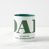 Geschenk für Vater mit Kindernamen Grüner Kaffee Tasse (Zentrum)