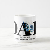 Geschenk für Vater mit Kindernamen Kaffeetasse (Mittel)