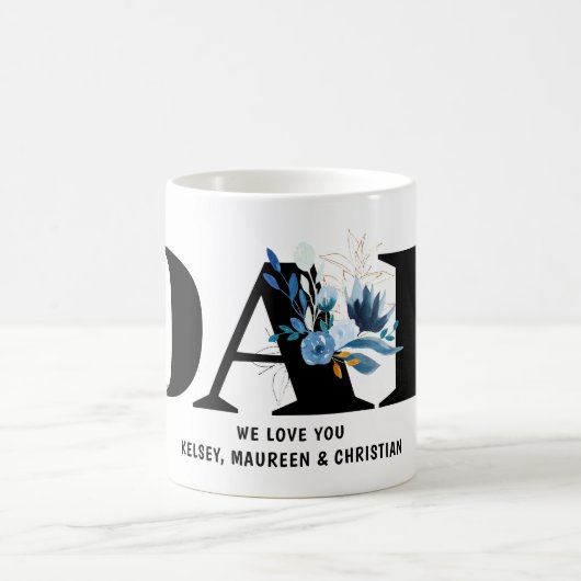Geschenk für Vater mit Kindernamen Kaffeetasse (Mittel)