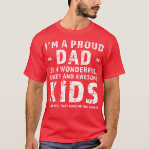 Geschenk für Vater mit vier Kindern T-Shirt