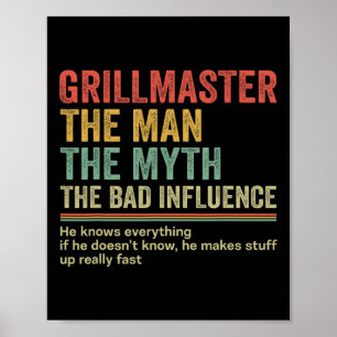 Geschenk für Vater Nickname Vater T-Shirt Grillmas Poster