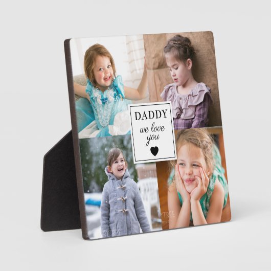 Geschenk für Vater / Papa Wir Liebe Sie FotoCollag Fotoplatte (Vorderseite)