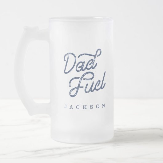 Geschenk für Vater | Stilvolle Vater Fuel Custom G Mattglas Bierglas (Links)