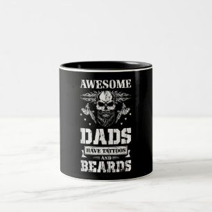 Geschenk für Väter Tag Eingedeckter Vater Tattoo Zweifarbige Tasse