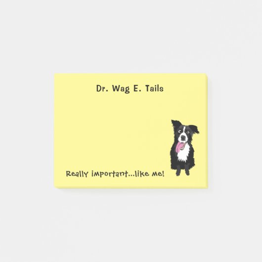 Geschenk für Veterinäre Grenzschutzbeamte Collie F Post-it Klebezettel (Vorderseite)