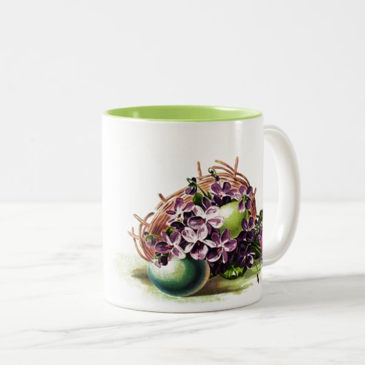 Geschenk für Vintage Ostereier Zweifarbige Tasse (VorderseiteRechts)