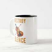 Geschenk für Violinist, ich zerstöre Stille Zweifarbige Tasse (Vorderseite Links)