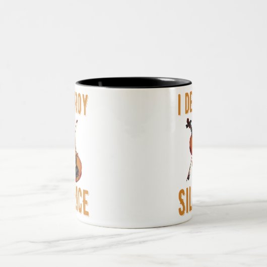 Geschenk für Violinist, ich zerstöre Stille Zweifarbige Tasse (Mittel)