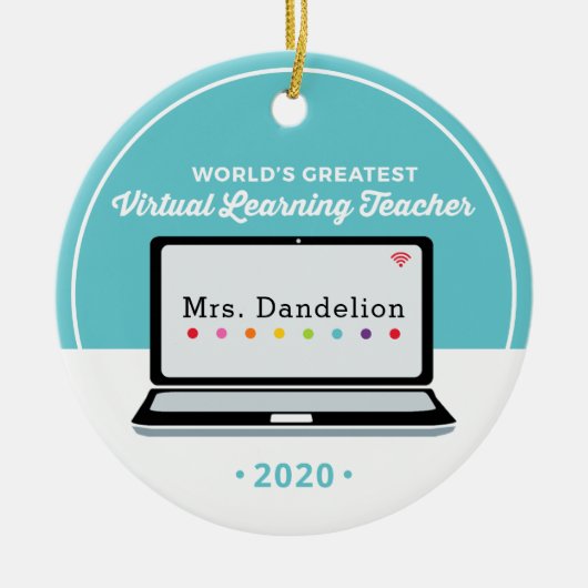 Geschenk für virtuelle Online-Lehrer Keramik Ornament (Vorne)