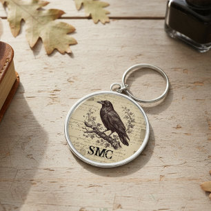 Geschenk für Vogel-Liebhaber Vintage-Rabe Dark Aca Schlüsselanhänger