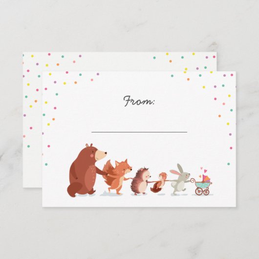 Geschenk Gedicht Kinderdusche Einhängekarte Woodla Begleitkarte (Vorne/Hinten)