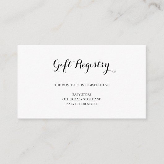 Geschenk Geschlecht neutrale einfache Baby-Dusche Begleitkarte (Vorderseite)