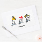 Geschenk, Herz und Blume Rechteckiger Aufkleber (Umschlag)